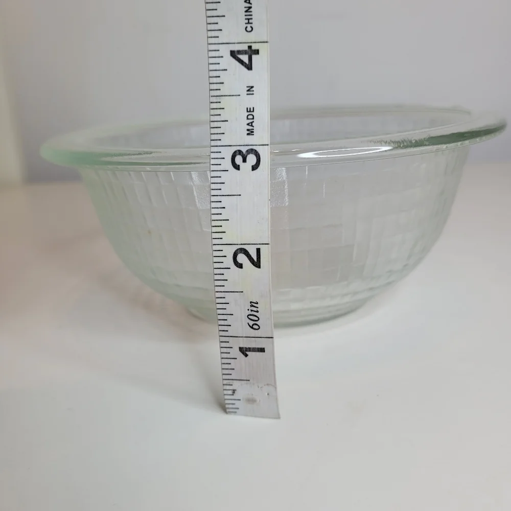 Vintage Pyrex Basket Weave Clear Mixing Bowl 1 Quart